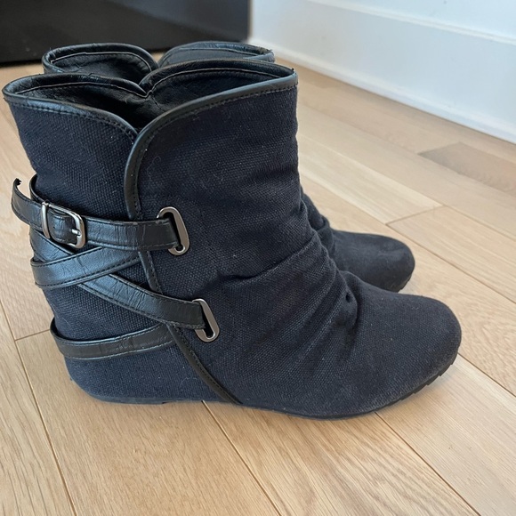 Chelsee girl Black plateform Ankle Boots with Buckle Detail size 8 - Picture 3 of 7